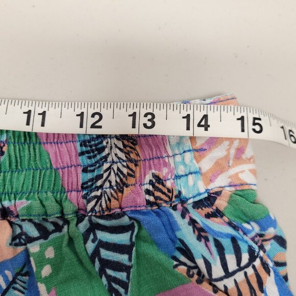 Cynthia Rowley Linen Wide Leg Pants Tropical Print Multicolor - Picture 3 of 7